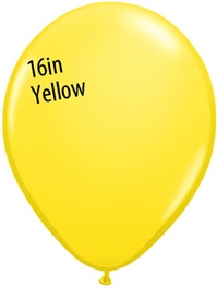 16 inch Qualatex Standard YELLOW Latex Balloon