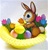 Easter Basket With Tissue Basket and Eggs