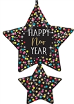 37in HNY Colorful Confetti Stars Foil Balloon