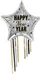 50in Elegant NYE Celebration Star Fringe Foil Balloon