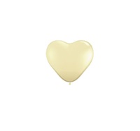 6in Qualatex Heart IVORY Silk, Price Per Bag of 100