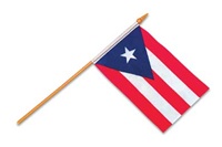 4 x 6 inch PUERTO RICO Cloth Flag w/stick