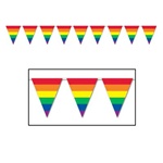 12ft Rainbow Pennant Banner, Price Per EACH
