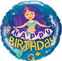 Happy Birthday Mermaid Foil Balloon