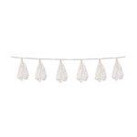 WHITE Tissue Tassel Garland