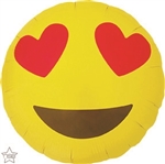 EMOTICON HEART EYES Foil Balloon