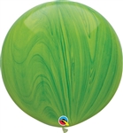 30 inch SuperAgate Qualatex GREEN Rainbow