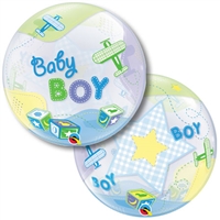 22 inch Baby BOY Airplane BUBBLES (PKG), Price Per EACH