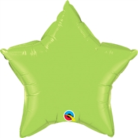 20 inch  Star Qualatex Foil LIME GREEN, Price Per Pack of 10