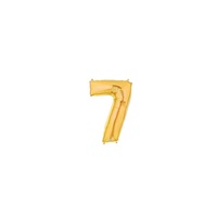 7in GOLD Number SEVEN (7) Megaloon Jr., Price Per Bag of 5