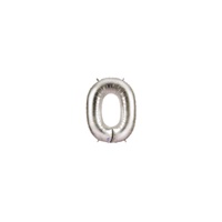 7in SILVER Number ZERO (0) Megaloon Jr., Price Per Bag of 5
