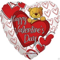 18in HVD Bear Over Hearts Clear View