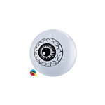 5 inch Qualatex Eyeball Top Print WHITE, Price Per Bag of 100