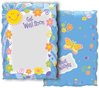 30in JW Get Well Soon Sun & Flowers (Write On Balloon), Price Per Package of 5