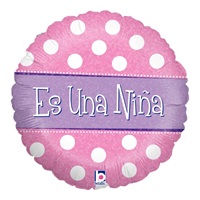 18 inch Es Un Nina Holographic Polka Dot