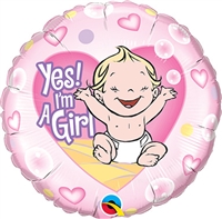 Yes! I'm A Girl Foil Balloon