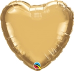 Qualatex Chrome Gold Heart Foil Balloon