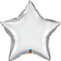 Qualatex Chrome Silver Star Foil Balloon