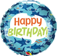 Birthday Sharks Balloon
