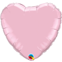 18 inch Heart Qualatex PEARL PINK, Price Per Pack of 10