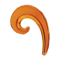 14 inch Kurly Wave ORANGE foil balloon