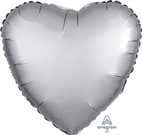 Satin Luxe Platinum Heart Balloon
