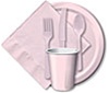 ** SOLD OUT ** 7 inch PINK Plastic Plate, Price Per Package of 20