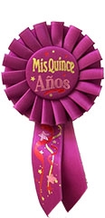 6 1/2in Mis Quince Anos Rosette Award Ribbon