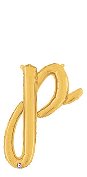 Script Letter p Gold