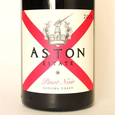 750ml bottle of Aston Estate Pinot Noir from the Sonoma Coast of California