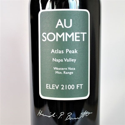 750ml bottle of 2019 Au Sommet Cabernet Sauvignon from the Atlas Peak AVA of Napa Valley California