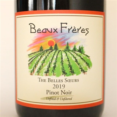 750ml bottle of 2019 Beaux Freres Pinot Noir The Belles Soeurs in the Ribbon Ridge AVA of Willamette Valley Oregon USA