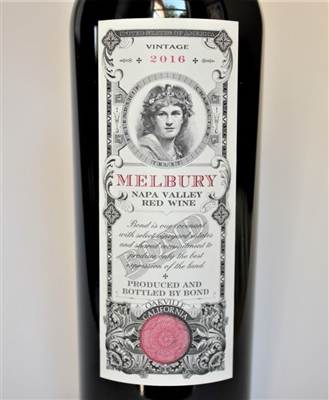 750ml bottle of 2016 Bond Melbury red wine from Rutherford AVA of Napa Valley California