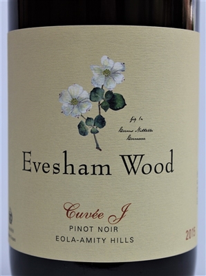 750ml bottle of 2015 Evesham Wood Pinot Noir Cuvee J from the Eola-Amity Hills of the Willamette Valley in Oregon