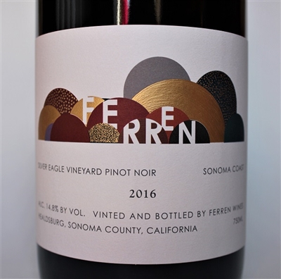 750ml bottle of 2016 Ferren Wines Silver Eagle Vineyard Pinot Noir from the true Sonoma Coast of California