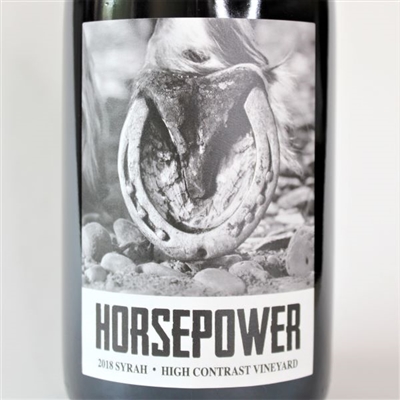 750ml bottle of 2018 Horsepower Syrah from The High Contrast in Walla Walla Valley of Washington State