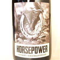 750ml bottle of 2019 Horsepower Syrah from Sur Echalas Vineyard in Walla Walla Valley of Washington State