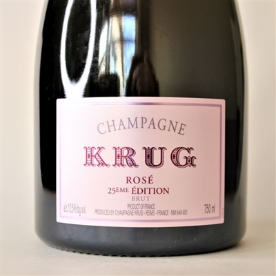 750ml bottle of Champagne Krug Brut Rose 25th edition from Reims France