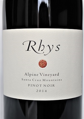 750ml bottle of Rhys Pinot Noir from the Alpine Vineyard in the Santa Cruz Mountains of California