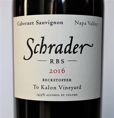 750 ml bottle of Schrader Cellars RBS Beckstoffer To Kalon Vineyard Cabernet Sauvignon from Napa Valley in California