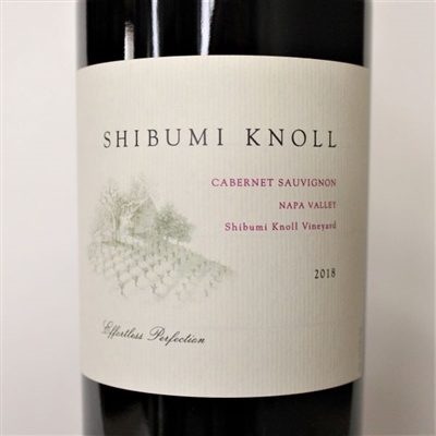 750ml bottle of 2018 Shibumi Knoll Cabernet Sauvignon red wine from Napa Valley California USA