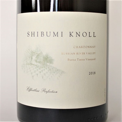 750ml bottle of 2018 Shibumi Knoll Chardonnay white wine from Russian River Valley Sonoma California USA