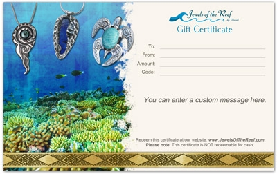 Original Tropically Inspired Jewelry Art Gifts, Made On Kauai Island By Thresh, Gift Certificates Of Any Value