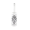 Scroll Glass Bottle by di Potter black white silver clear jewel crystal top seal wine stopper