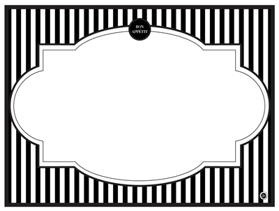 Modern Menu Placemats black white stripe reversible name card place card bistro