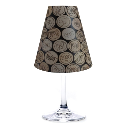 Corks translucent paper white wine glass shades.  Available in parchment and white.  Made in the USA.