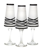 Her Pearls Paper Champagne Glass Shades. Black or white pearl pattern on white background.