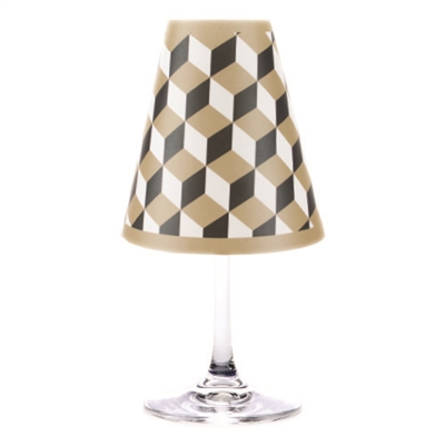 Modern Geometric Cube Paper White Wine Glass Shades