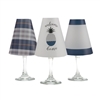 Welcome Home White Wine Glass Shades  Set of 6 by di Potter. Pineapple, plaid and solid  pattern paper vellum new collection for use with wine glasses and flameless tea lights