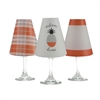 Welcome Home White Wine Glass Shades  Set of 6 by di Potter. Pineapple, plaid and solid  pattern paper vellum new collection for use with wine glasses and flameless tea lights